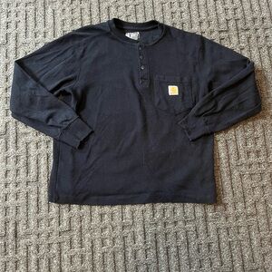 Carhartt Long Sleeve Henley Thermal Shirt Work Wear Mens Small Navy 104429-N04